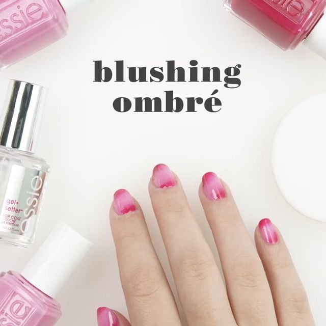 blushing ombre - nailart