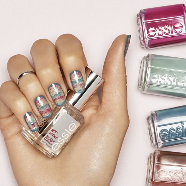 texture blue - nailart